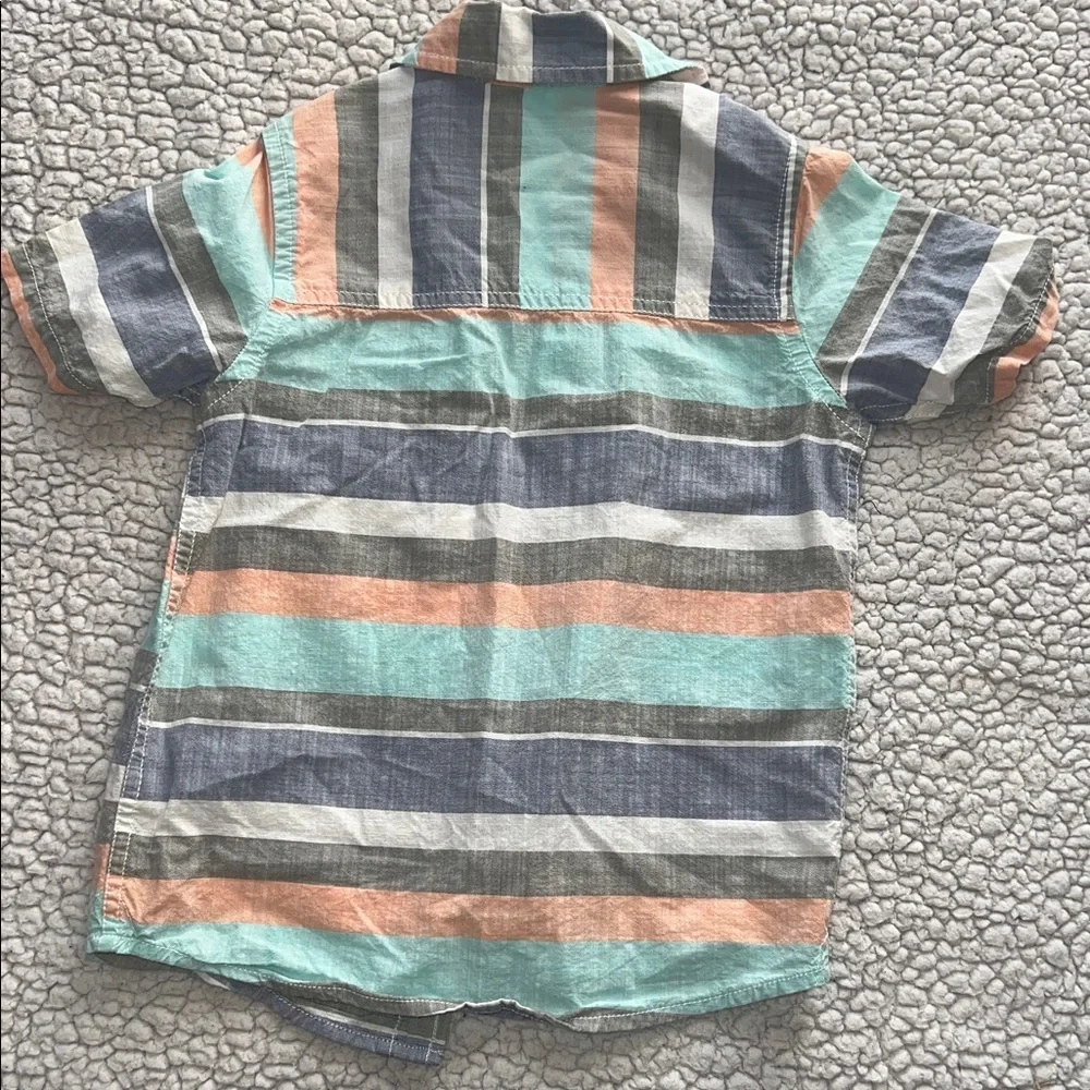 OshKosh B'gosh Kids Striped Button-Down Shirt - Blue, Green, Orange